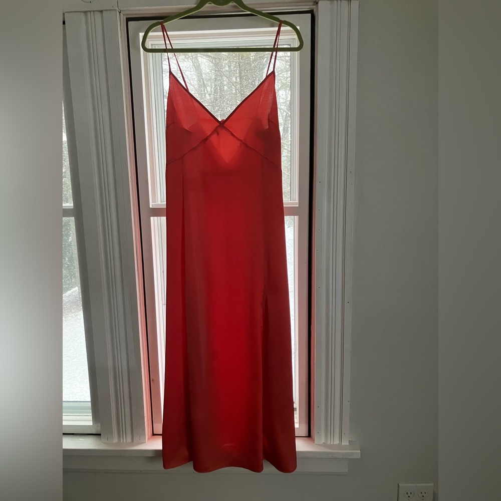 H&M camisole dress. Medium. Beautiful deep orange color. Luxe Fabric.